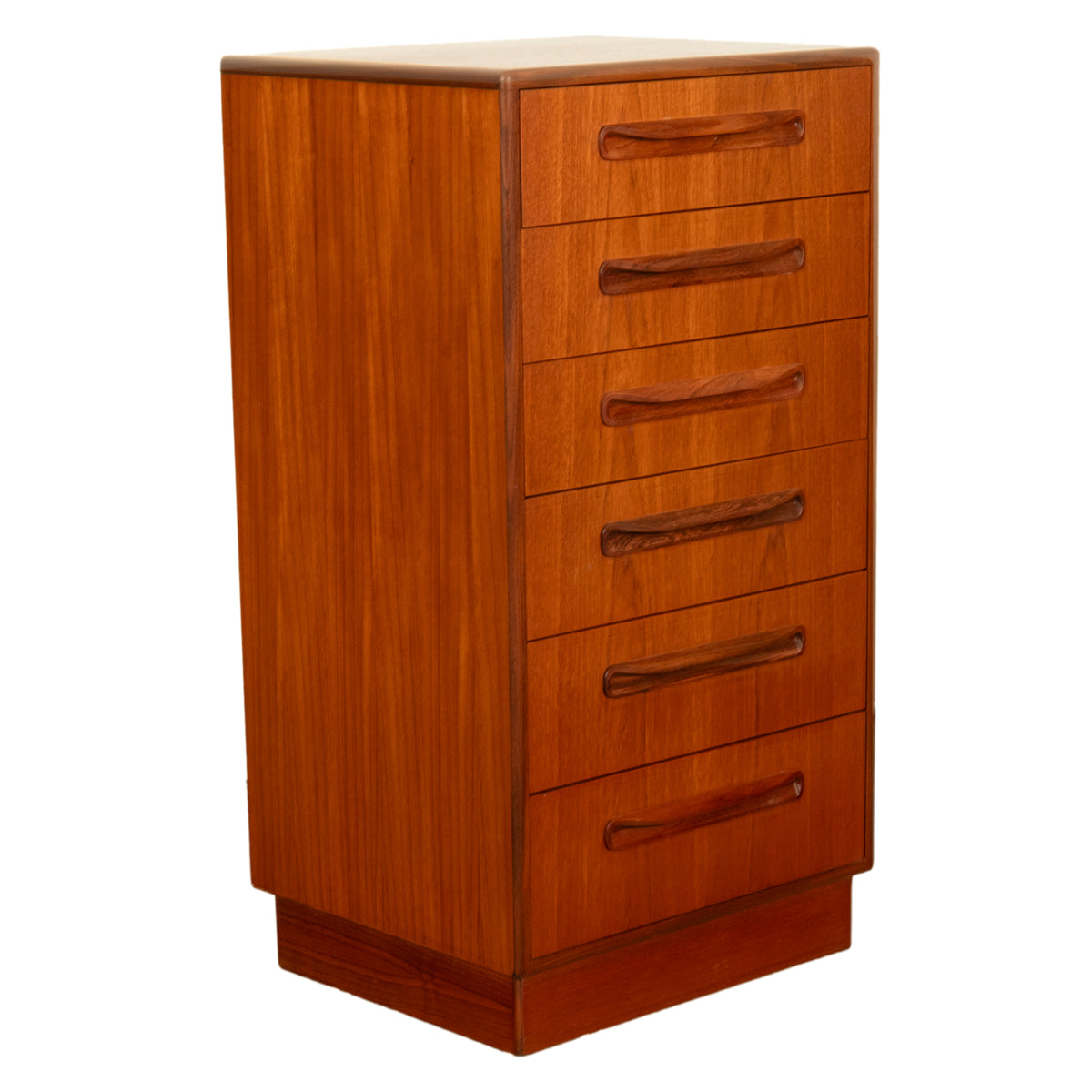 Mid Century Modern Danish G Plan Teak Tall Dresser Chest Six Drawers Fresco 1966