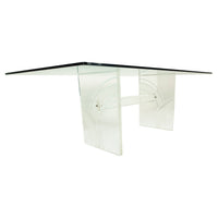 American Mid Century Modern Charles Hollis Jones Lucite & Tempered Glass Dining Table 1975