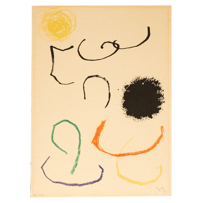 Original Signed & Numbered Surrealist Color Lithograph Obra Inèdita Recent VIII by Joan Miró, 1964