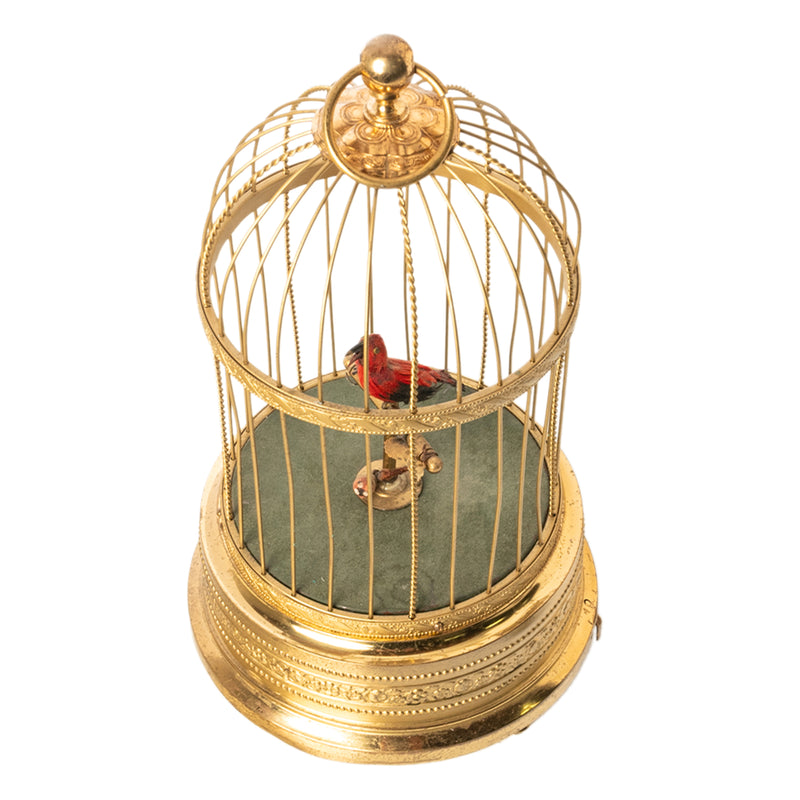 Antique German Singing Bird in a Cage Music Box Automaton by Karl Griesbaum 1930