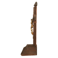 Antique American Tramp Art Carved Wood Crucifix John Zadora Pennsylvania 1900