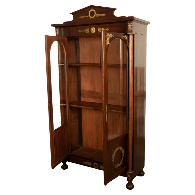 Antique French Empire Mahogany Ormolu Bookcase Bibliotheque Display cabinet 1810