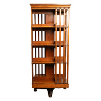 Antique American Walnut John Danner 4 Tier Revolving Bookcase Canton Ohio 1877