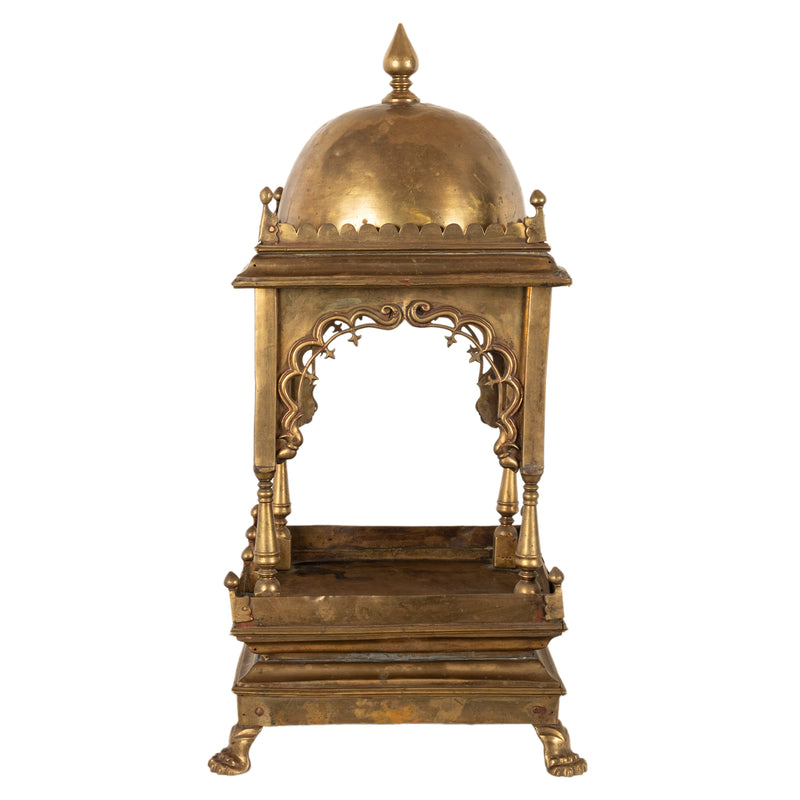 Large Antique East Indian Brass Hindu Altar Temple Statue Shrine Mandir 1880