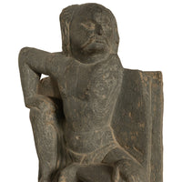 Ancient Gandhara Buddhist Carved Schist Statue of Atlas Kushan Empire 300 AD