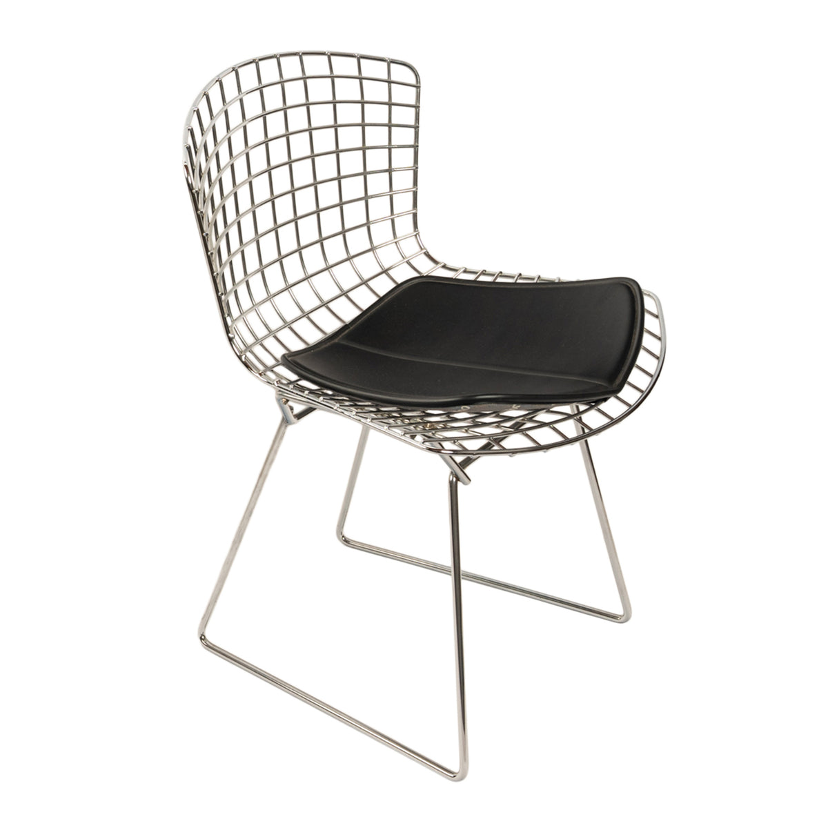 Pair Mid Century Modern Knoll Studio Steel Side Chairs & Pads Harry Bertoia 1970