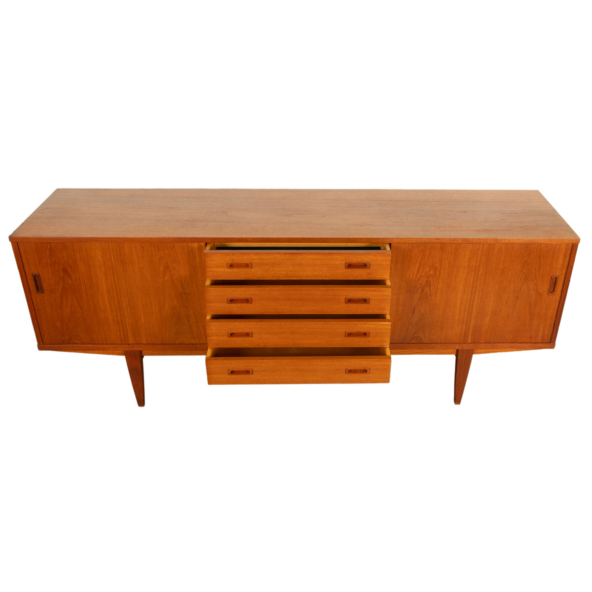 Mid Century Modern Danish Teak Logn John Credenza Sideboard by Lyby Mobler 1960s