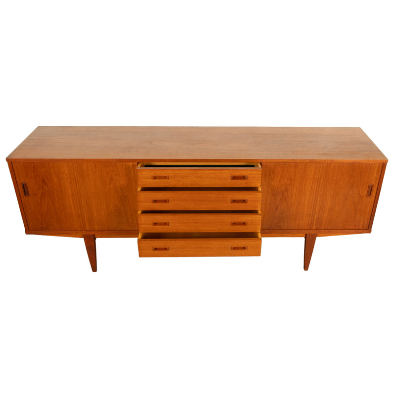 Mid Century Modern Danish Teak Logn John Credenza Sideboard by Lyby Mobler 1960s