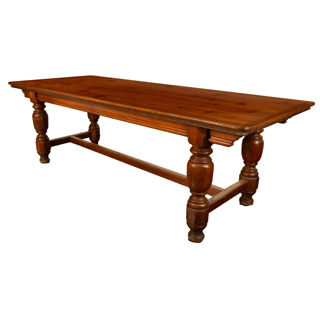 Antique 19th Century Country Farmhouse Refectory Dining Table 1860 Seats 10-12, Circa 1860