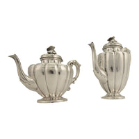 Fine Antique Art Deco Sterling Silver L. Maciel Mexican 3 Piece Tea & Coffee Set 1935 2834 grams.