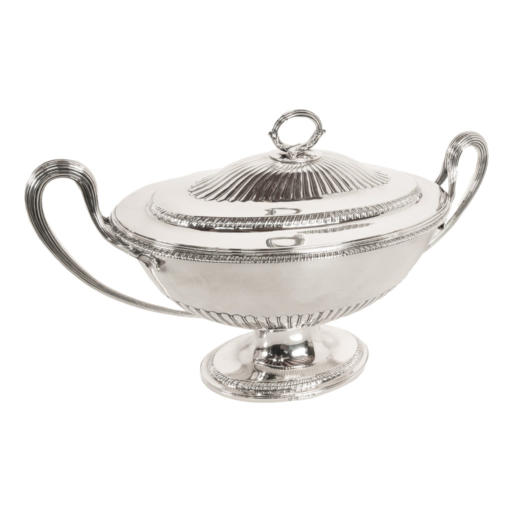 Antique George III Sterling Silver Soup Tureen Cover Benjamin Laver London 1787