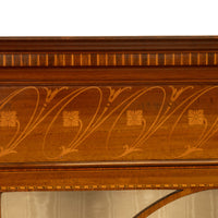 Antique Art Nouveau Inlaid Mahogany Display China Cabinet Vitrine Waring Gillow, 1905