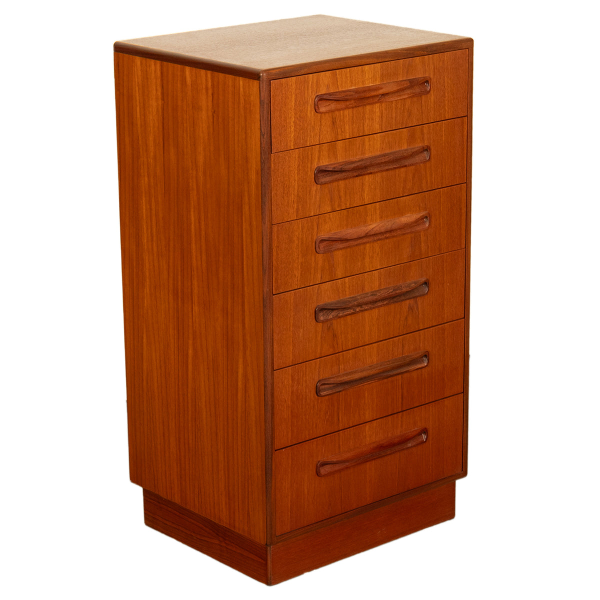 Mid Century Modern Danish G Plan Teak Tall Dresser Chest Six Drawers Fresco 1966