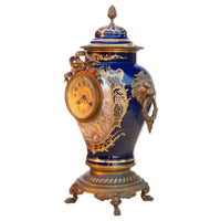 Antique French Sèvres Porcelain G. Poitevin Ormolu Japy Freres 8 Day Clock 1875