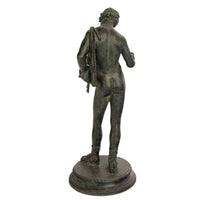 Antique Italian Pompeii Grand Tour Bronze Statue Narcissus Michele Amodio 1862