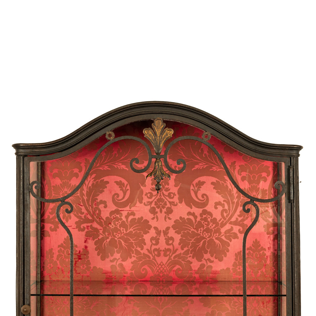 Antique French Louis VVI Carved Oak Iron & Glass Vitrine by Maison Soubrier 1900