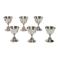 Set of Six Mid Century Modern Alphonse La Paglia Sterling Silver Wine Goblets