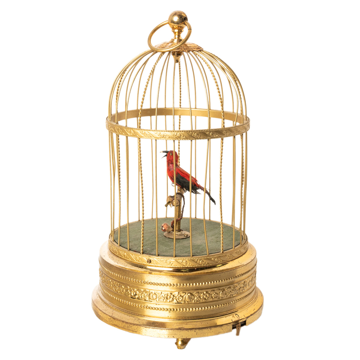 Antique German Singing Bird in a Cage Music Box Automaton by Karl Griesbaum 1930