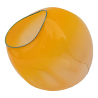 Dale Chihuly Hand-Blown Mango & Teal Lip Glass Basket Sculpture Signed & Dated, 2000