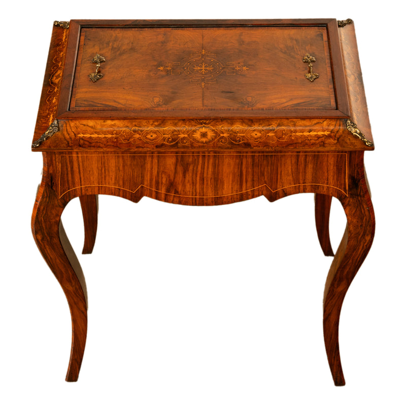 Antique French Marquetry Rosewood & Ormolu Jardiniere Wine Celarette Table 1860