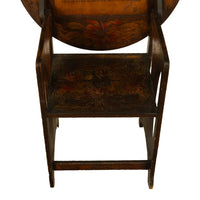 Antique Folk Art Poker Work Arts & Crafts Monks Bench Table Chair New York 1900
