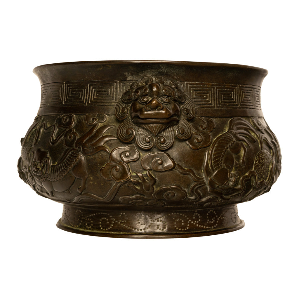 Antique 18th Century Cast Bronze Chinese Qing Dynasty Censer Xuande Mark, Circa 1780