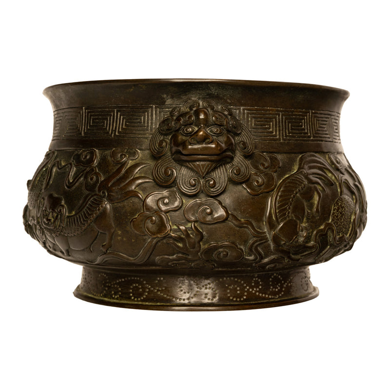 Antique 18th Century Cast Bronze Chinese Qing Dynasty Censer Xuande Mark, Circa 1780