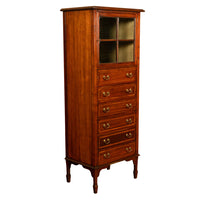 Antique Inlaid Mahogany Sheraton Regency Revival Sheet Music Filing Cabinet 1890