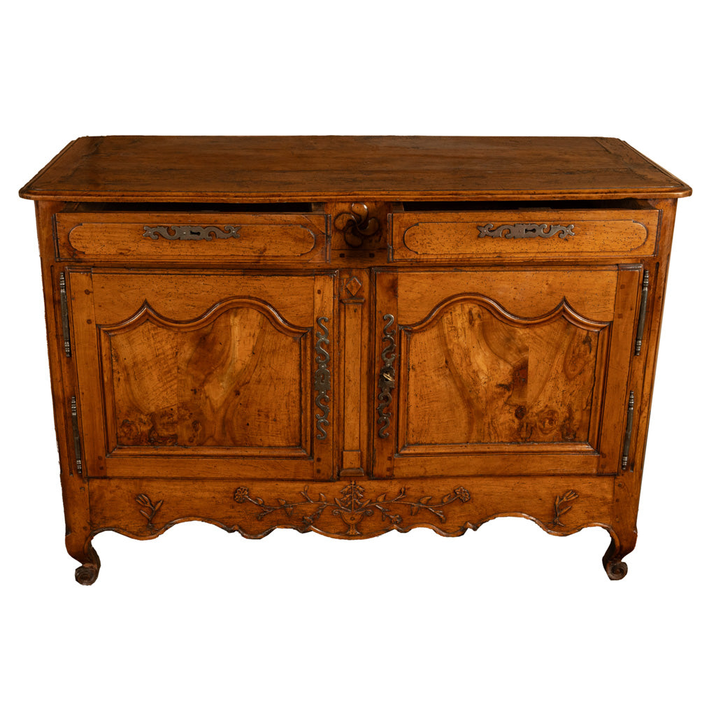 Antique 18th C French Provincial Louis XV Carved Walnut Sideboard Buffet 1780