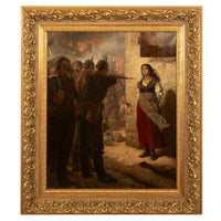 Pair French Franco-Prussian Historical Military War Propaganda Oil Paintings by Charles Louis Muller, 1870