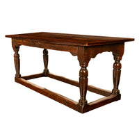 Antique 18th Century French Oak Country Parquetry Refectory Dining Table 1680