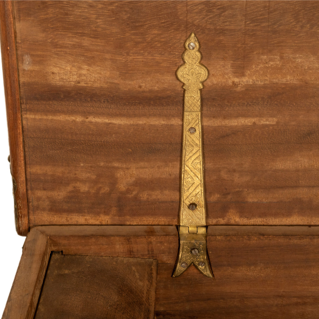 Antique 19thC Zanzibar Omani Teak & Brass Stud & Copper Clad Dowry Chest 1890
