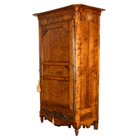 Antique French Provincial Inlaid Burl Chestnut Wardrobe Armoire Bonnetiere 1750