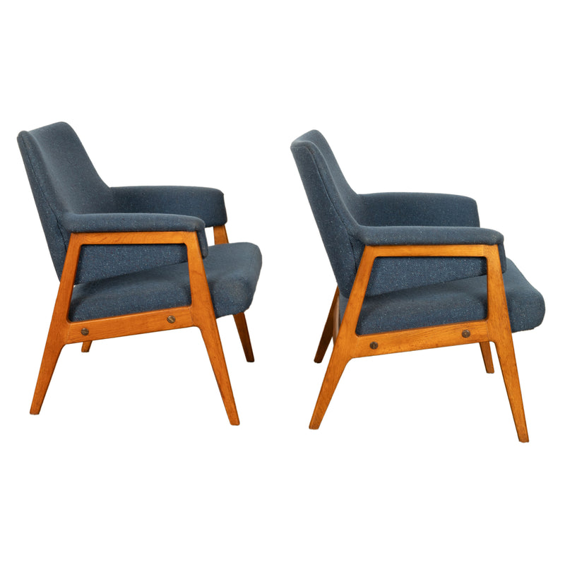 Pair Danish MId Century Modern Arm Chairs Karl-Erik Ekselius for JOC Möbler 1960