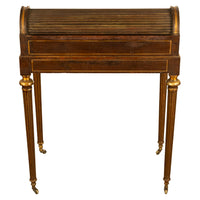Antique 19th Century French Gilded & Painted Cylinder Desk by Paul Sormani 1875