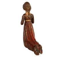 Antique Italian 15th Century Carved Wood Hand-Painted Madonna Statue Vecchietta 1460