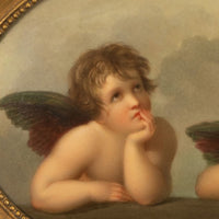 Genuine Antique KPM Berlin Porcelain Hand Painted Raphael's Angels Putti 1890
