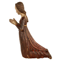 Antique Italian 15th Century Carved Wood Hand-Painted Madonna Statue Vecchietta 1460