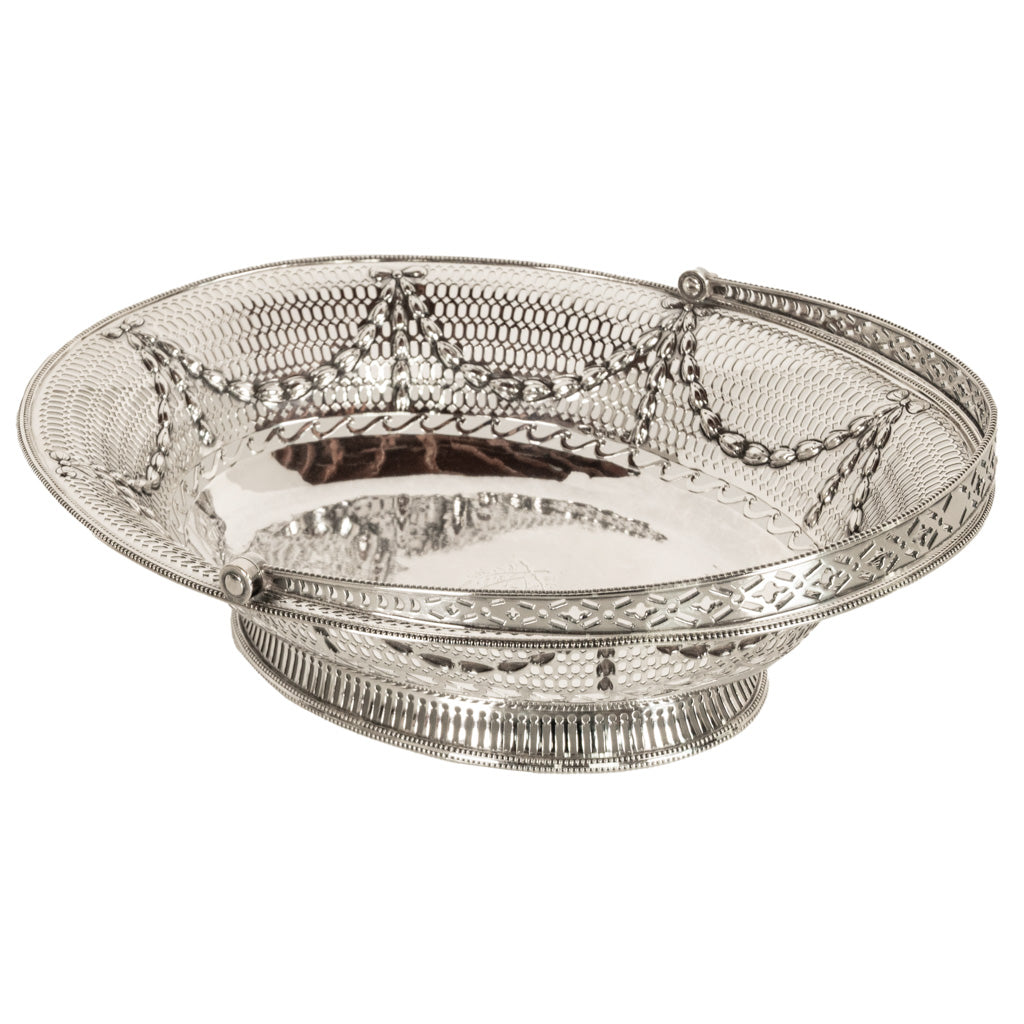 Antique Georgian Sterling Silver Pierced Basket by Richard Morton Sheffield 1778