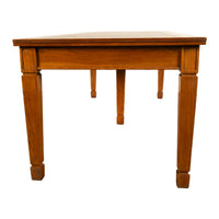 Long Antique Oak Arts & Crafts Five Leg Library Conference Dining Table 1900