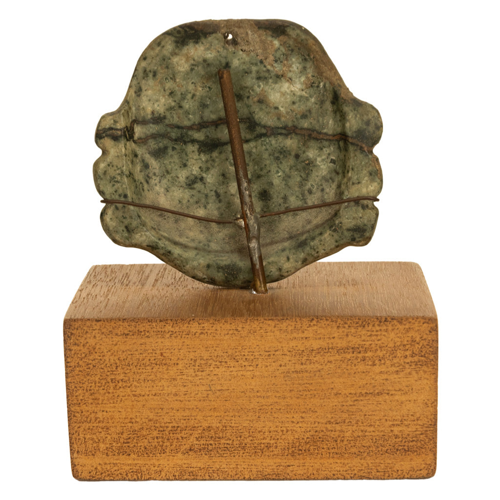 Ancient Pre-Columbian Olmec Hand-Carved Jade Face Mask Pendant 900-600 BC Mexico