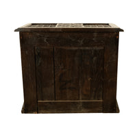 Antique French Medieval Gothic Carved Oak Chest Coffer 17th Century Panels 1679