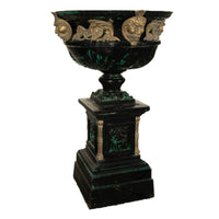 Monumental 70" Tall Antique Cast Iron Bronze Garden Urn Planter on Pedestal 1930