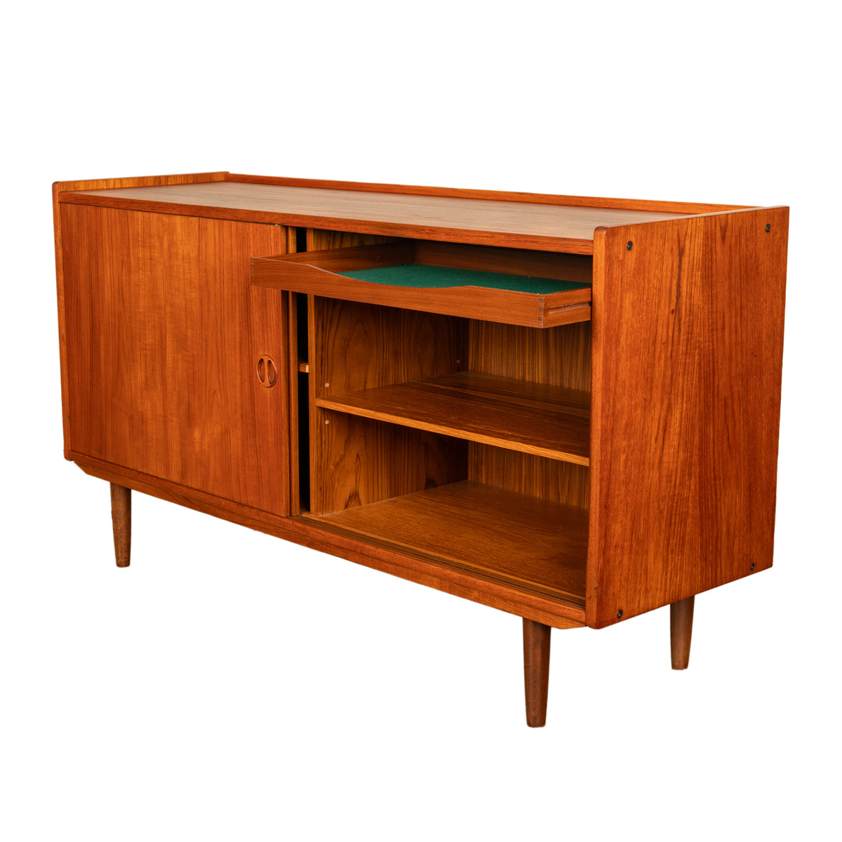 Mid Century Danish Modern 2 Door Teak Credenza Cabinet Jydsk Mobelindustri 1960