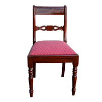 Antique Set Eight Georgian Regency Flame Mahogany Dining Chairs Armchairs 1820