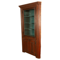 Antique American Painted Pine Federal Country Corner Cabinet Pennsylvania 1820