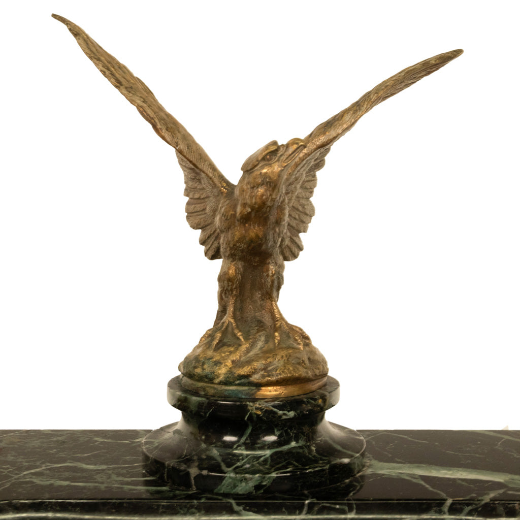 Antique 19thC French Empire Gilt Bronze Marble Eagle Desk Set Twin Inkwell 1880