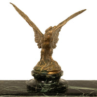 Antique 19thC French Empire Gilt Bronze Marble Eagle Desk Set Twin Inkwell 1880
