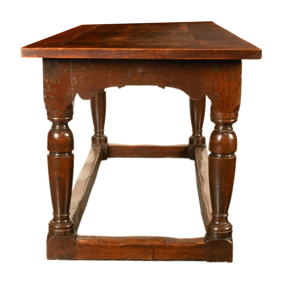Antique 18th Century French Oak Country Parquetry Refectory Dining Table 1680