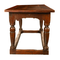 Antique 18th Century French Oak Country Parquetry Refectory Dining Table 1680